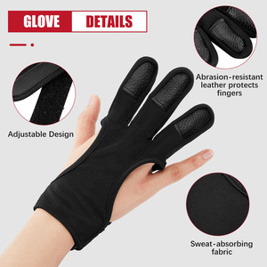 Guante especializado para tiro con arco, para propietarios de arcos recurvos y longbow, con cobertura de tres dedos para máxima seguridad y control - Product Image 2