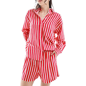 Ensemble d'été décontracté deux pièces pour femme, tendance, en coton écologique respirant, avec patchwork de sequins brodés à la main - Product Image 4