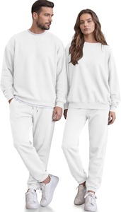 <b>Men's</b> <b>Navy</b> Blue Tracksuit 2 Piece Set Crew Neck Sweatshirt <b>Jogger</b> Pants Solid Color Casual Sportswear Full Length Regular Fit - Product Image 5