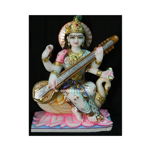 Saraswati Mata Marble Statue - Product Image 5