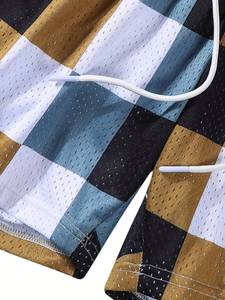Men's Waterproof High Street Style Solid Sublimation Print Spandex/<b>Polyester</b> Mesh Drawstring Shorts with Pockets - Product Image 4