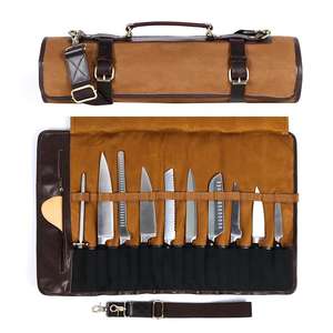 กระเป๋าใส่มีดหนังและผ้าใบสำหรับเชฟมืออาชีพ  กระเป๋าจัดเก็บอุปกรณ์ครัว  กระเป๋าเดินทาง LCKR-0035 - Product Image 1