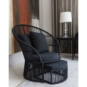 Muebles de aluminio y ratán combinados para proyecto de cafetería y hotel fabricados en Indonesia - Product Image 1