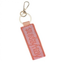 Porte-clés bracelet ajustable avec fermeture éclair et perles, citation inspirante faite à la main, élégant et mignon, cadeau pour femmes et filles