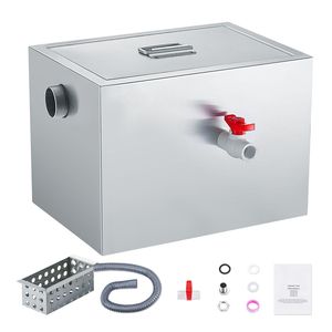 Trappola per Grasso in Acciaio Inox da 8 LBS per Cucine Commerciali, 2.8 GPM, con Ingresso Laterale per Lavello - Product Image 1