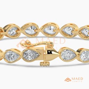 Pear Shape Moissanite Tennis <b>Bracelet</b> for Women 18K Gold Tone Luxury Stainless Steel <b>Bracelet</b> Jewelry Gift - Product Image 6