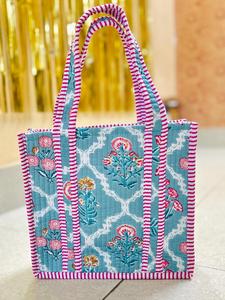 Sacs à main décontractés en coton matelassé, imprimé floral abstrait, légers, écologiques, sacs à bandoulière de voyage - Product Image 2