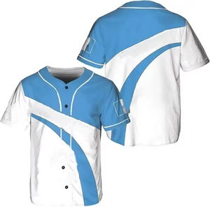 Custom Baseball Jersey Unisex Short Sleeve Button Up Color Blocking Moisture Wicking Polyester Adult All Seasons Sportswear - Product Image 1