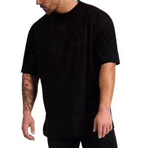 Customized 100_ Cotton Thick Men'S T-Shirt Oversize Plain Blank Custom Logo Men's T-Shirt Drop Shoulder Black Unisex T Shirt - Product Image 3