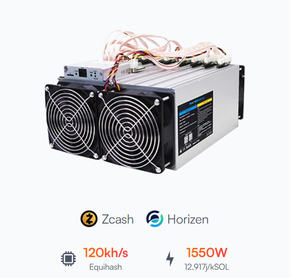 El Innosilicon A9+ ZMaster tiene una tasa de hash de 120khs con un consumo de energía de 1550W, lo que resulta en una eficiencia energética de 12.917jkSOL. - Product Image 3