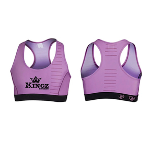 Soutien-gorge de sport pour femme à maintien élevé, le plus vendu, avec logo personnalisé sur le devant, en polyester/nylon teint uni, dernier design - Product Image 3
