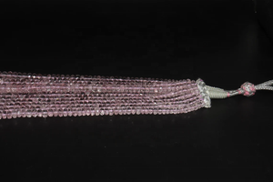 Collier de perles rondelle à facettes en morganite naturelle 6 brins Perles de taille 4-9mm avec brins à facettes - Product Image 5