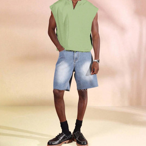 Camiseta Deportiva Extra Grande para Hombre, de Algodón Grueso, Estilo Hip Hop, Transpirable, de Secado Rápido, Cuello en V, Sin Mangas, para Verano - Product Image 5
