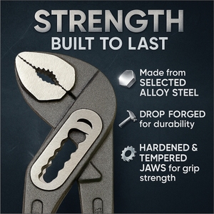 Alicates de fontanería Eastman de 7, 10 y 12 pulgadas con apertura rápida, llave para grifos de baño, herramienta de reparación con opciones OEM - Product Image 5