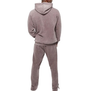 Ensemble de survêtement ample et respirant, coupe évasée, effet délavé vintage, décoloré par le soleil, deux pièces, pour la course et le fitness - Product Image 2