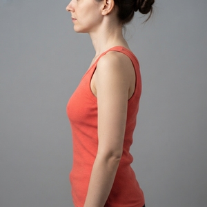 Débardeur côtelé gris chiné pour femme – Idéal pour le yoga, la gym et le Pilates - Product Image 4