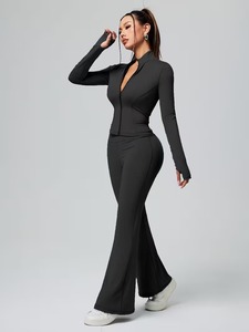 Seamless 2-Piece Summer Tracksuit Activewear Lightweight Eco-Friendly Breathable Plain Matte Finished Training <b>Cami</b> High-Rise - Product Image 3