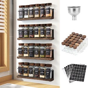 Ensemble d'organisateurs d'épices magnétiques modernes, durables et écologiques - 24 contenants en verre, vente en gros - Product Image 6