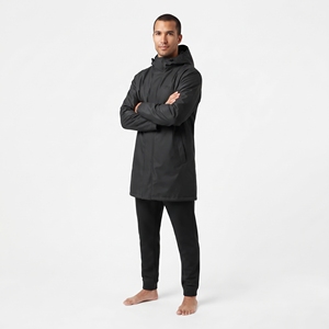 Wholesale High Quality Black Parka Men <b>Long</b> Hooded Jacket <b>Waterproof</b> <b>Winter</b> Outerwear Casual Zipper Closure <b>Coat</b> - Product Image 1