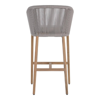 Tabouret de bar en bois massif avec assise rembourrée en corde tressée, mobilier moderne pour restaurants
