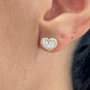 Boucles d'oreilles en or massif 10k 14k 18k avec diamants de laboratoire certifiés IGI, qualité boutique de joaillerie fine, sélection or jaune, rose et blanc - Product Image 3