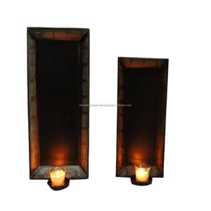 Bougeoir votif en fer décoratif pour la maison lot de 2 pièces avec fini enduit de poudre noire bougeoir décoratif votif - Product Image 5