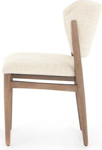 Modern Curved Back Teak Wood <b>Dining</b> <b>Chair</b> with Upholstery - Product Image 4