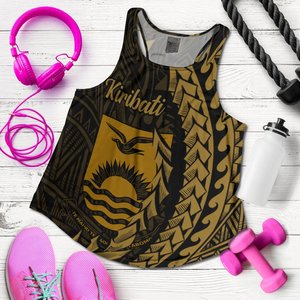 Custom Women's Kiribati Flag Floral Print Tank <b>Top</b> Scoop Neck Breathable Knitted Polyester Casual Style Digital Printing - Product Image 5