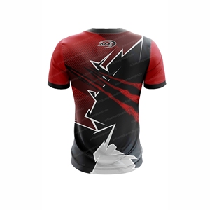 Camiseta Casual de Manga Corta para Hombre ARBAZ MAQSOOD INDS, Roja y Negra con Estampado Geométrico, Transpirable, de Secado Rápido, Cuello Redondo, Corte Regular, 100% Algodón - Product Image 2