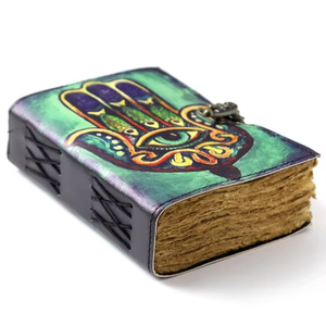 สมุดบันทึกหนังแท้ดีไซน์สวยงาม พิมพ์ลายปลาสามตัว ขอบกระดาษแบบดั้งเดิม กระดาษทนทาน ขนาด 7x5 นิ้ว - Product Image 2