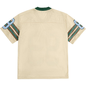 Custom Mesh Football Jersey V Neck Short Sleeve Green 99 Number Applique Print Breathable Men's <b>Athletic</b> Shirt Adults - Product Image 2