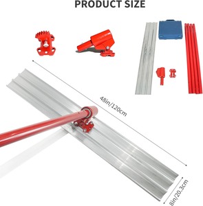 Concrete Bull Float, Aluminum Magnesium, 48 x 8" Square End <b>Tool</b> with 4 Extendable Red Poles,Adjustable bracket,Durable <b>Tool</b> Kit - Product Image 3