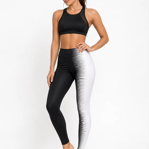 Leggings de yoga et fitness pour femmes, nouveau design, respirants, antibactériens, sublimation, Spandex/Polyester, longueur intégrale, taille mi-haute - Product Image 1