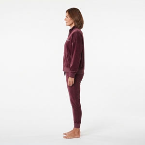Conjunto de Sudadera Oversize con Cremallera y Pantalones Ajustados de Terciopelo para Mujer, Color Liso, Traje de Dos Piezas para Invierno, Venta al por Mayor - Product Image 4