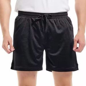 Shorts Bermuda en maille blanche pour homme avec cordon de serrage à la taille et poches, style décontracté respirant - Product Image 4