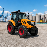 Tracteur agricole 4x4 de 80 CV avec cabine climatisée, système hydraulique robuste, capacité de levage élevée pour l'agriculture professionnelle