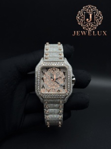 Reloj de Lujo para Hombre, Estilo Hip Hop, de Acero Inoxidable con Diamantes Moissanite, Movimiento de Cuarzo de Alta Calidad, Calidad de Exportación - Product Image 4