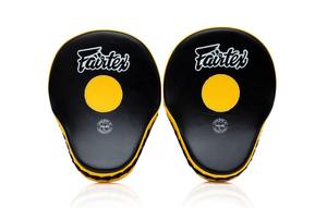Nuevas Manoplas de Entrenamiento Fairtex Amarillas y Negras, Personalizadas con Logotipo, Almohadilla de Cuero Profesional para MMA, Muay Thai, Kickboxing, Boxeo - Product Image 6