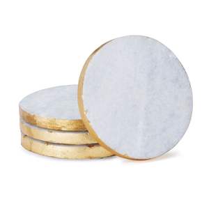 Luxe Gold Rim Resin <b>Square</b> Eco-Friendly Coasters - Product Image 2