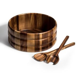Handmade Wooden <b>Serving</b> Bowl With Two <b>Spoons</b> Minimalist Design For Food <b>Serving</b> Uncoated Wood Craft - Product Image 3