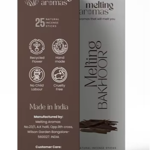MELTING AROMAS BB010 Encens religieux en bois de bambou fondant - 100% naturel, écologique, biologique, encens indien du Karnataka, toutes saisons - Product Image 1