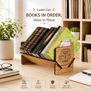 ชั้นวางหนังสือบนโต๊ะไม้สไตล์โมเดิร์น |   ที่วางหนังสือแบบตัดด้วยเลเซอร์ |   ชั้นวางของบนโต๊ะที่หรูหราสำหรับหนังสือ แฟ้มเอกสาร และนิตยสาร - Product Image 5