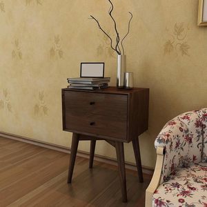 Sheesham Wood <b>Bedside</b> Table with 2 Drawers <b>Storage</b> | Wooden Multipurpose Nightstand End Table Furniture for Living Room, Bedroom - Product Image 3