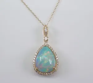 Collier pendentif en moissanite de luxe, coupe poire, argent sterling 925 plaqué or, design minimaliste, bijoux élégants pour femmes, Tishya - Product Image 5