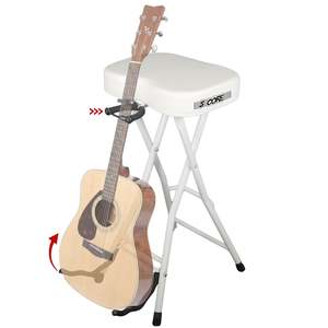 Tabouret de Guitare 5Core, Chaise Rembourrée Pliable de 3,15 po, Siège Musical Robuste avec Repose-Pieds Intégré, Support de Guitare - Product Image 1