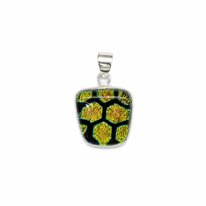 Colgante de Plata 925 con Cristal Dicroico de Diseño, Amuleto Cuadrado Hecho a Mano, Accesorio de Joyería Minimalista para Mujer, Estilo Boutique - Product Image 4