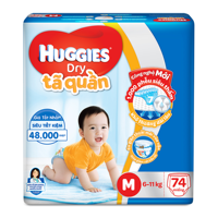 Huggies Dry Pants Diapers Taille S 74 pièces Culottes d'apprentissage pour bébé en coton doux et respirant avec protection anti-fuites, ceinture élastique imprimée 3 couches