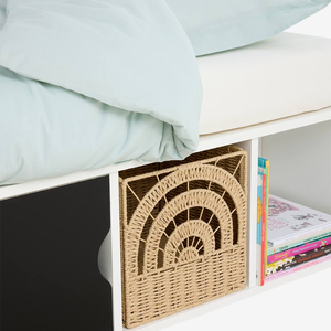 Rainbow <b>Foldable</b> Paper Rope Storage Tub Woven <b>Basket</b> Eco Friendly Organizer for Kids Room Nursery Decor Custom OEM Export - Product Image 5