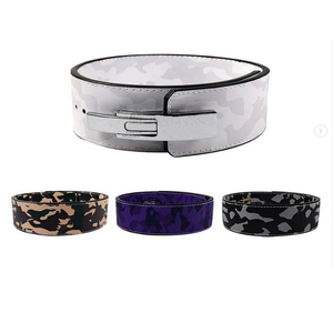 Ceinture de musculation à imprimé léopard, réglable, respirante, soutien lombaire, entraînement de force, unisexe, fermeture à boucle en cuir de vache - Product Image 2