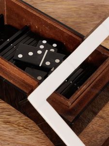 Handmade Resin <b>Dominoes</b> <b>Set</b> Black Glossy Box Artistic Home Decoration Craft Gift Games Eco-friendly Custom Color - Product Image 5